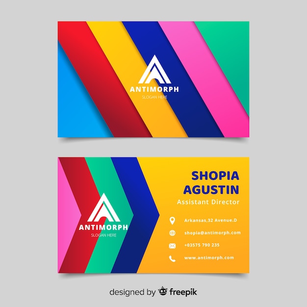 Abstract colorful business card template