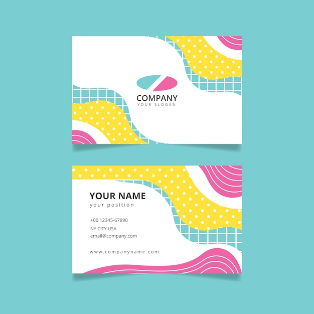 Abstract colorful business card template