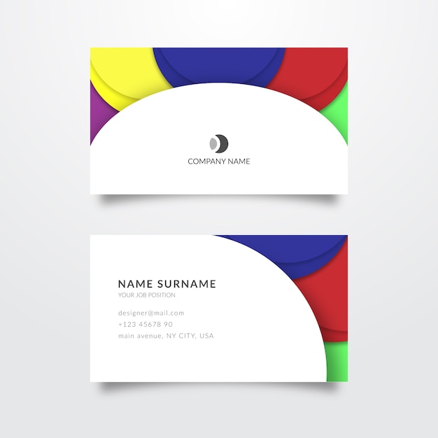 Abstract colorful business card template