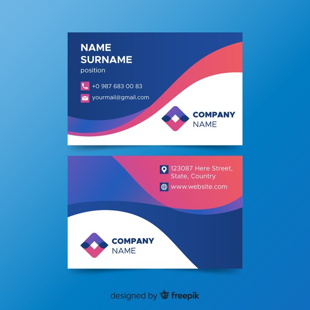 Abstract colorful business card template