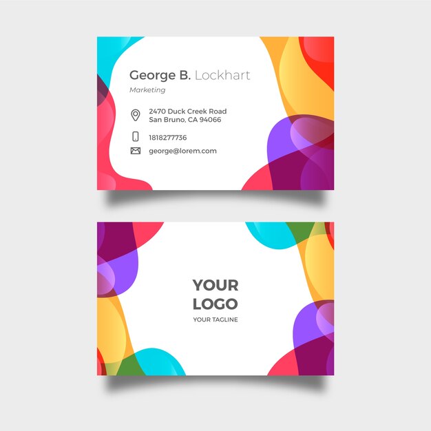 Abstract colorful business card template