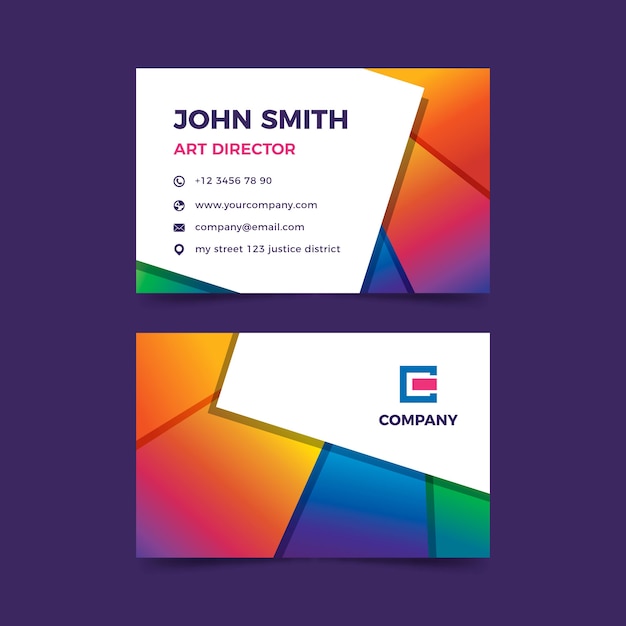 Free vector abstract colorful business card template