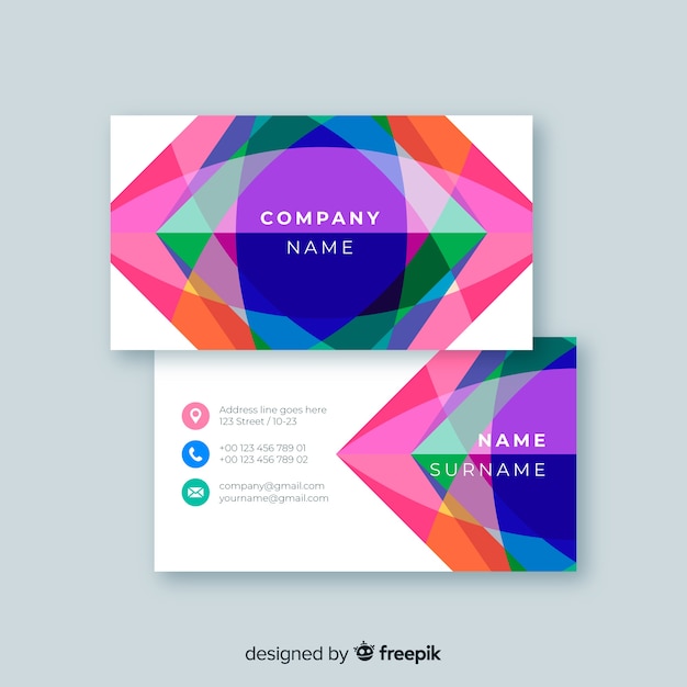 Abstract colorful business card template