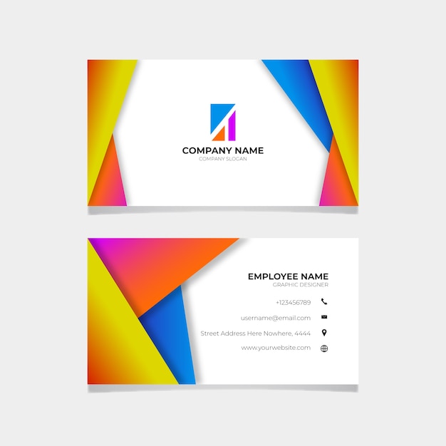 Free vector abstract colorful business card template