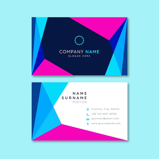 Abstract colorful business card template