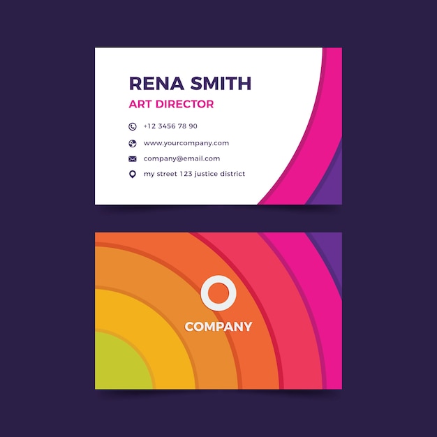 Abstract colorful business card template