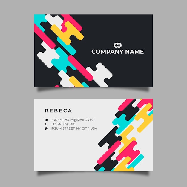 Abstract colorful business card template