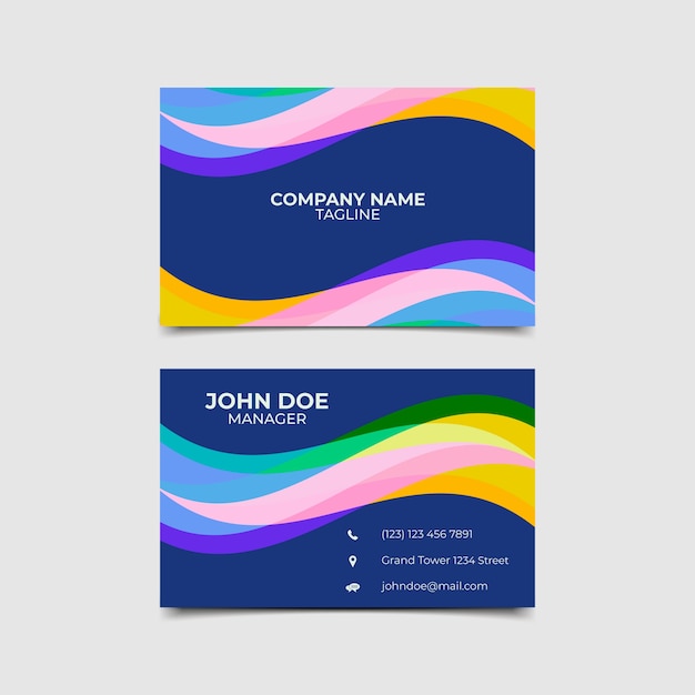 Abstract colorful business card template