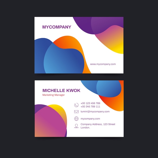 Abstract colorful business card template