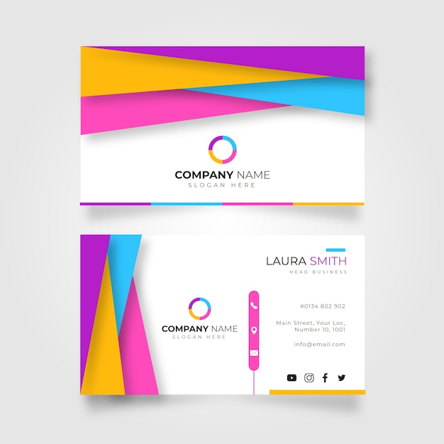 Abstract colorful business card template