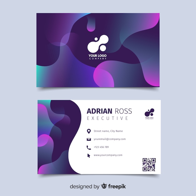 Abstract colorful business card template