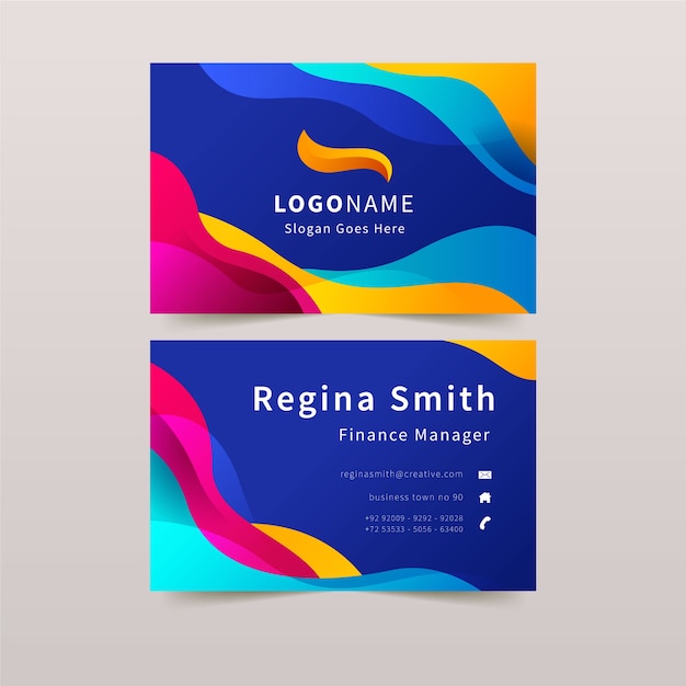 Abstract colorful business card template