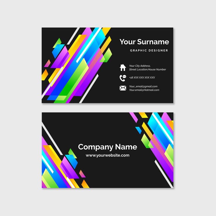 Free Vector abstract colorful business card template