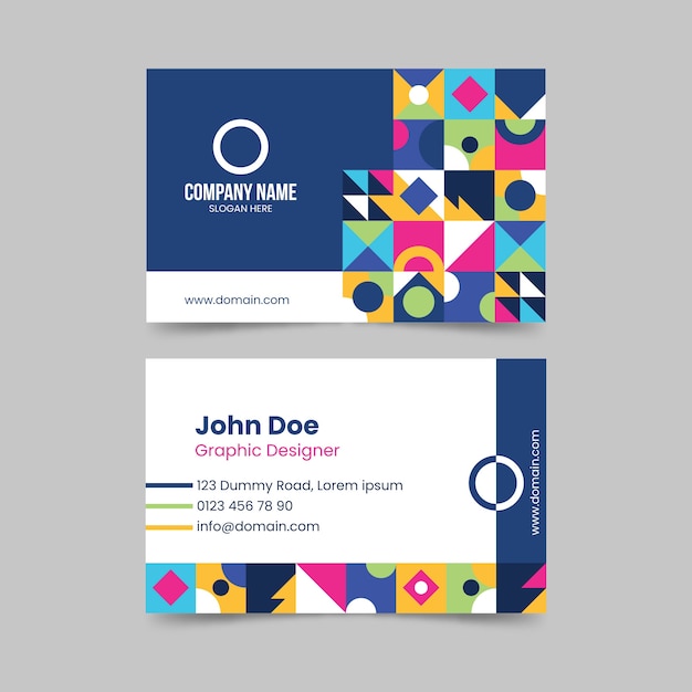 Abstract colorful business card template