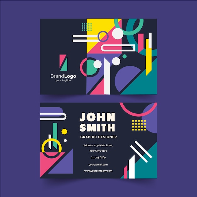 Free vector abstract colorful business card