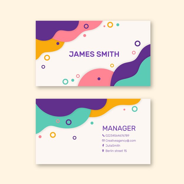 Abstract colorful business card