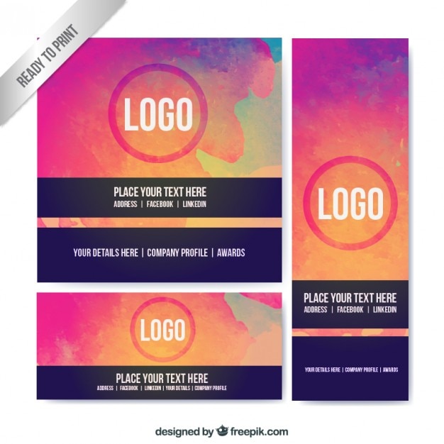 Free Vector abstract colorful business stationery