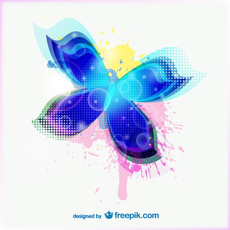 무료 Vector 추상적인 다채로운 나비