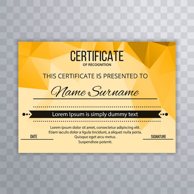 Abstract colorful certificate design template