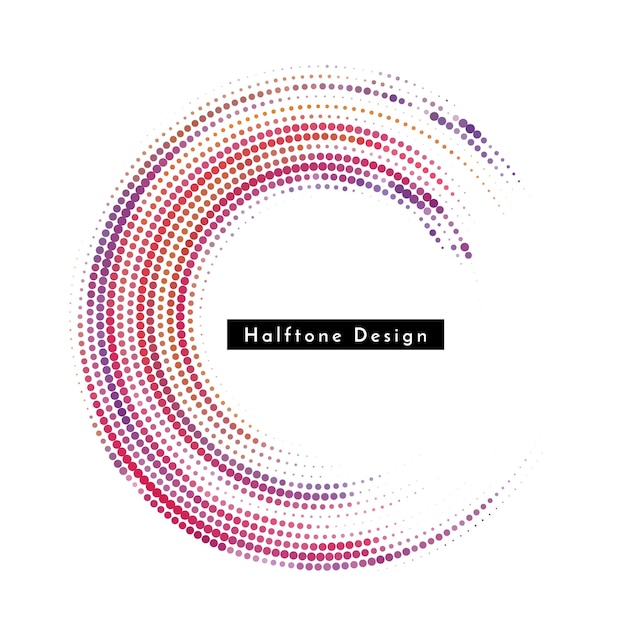 抽象的なカラフルな円形のハーフトーンデザインの背景ベクトル