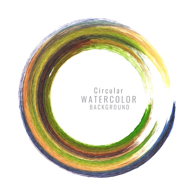 Abstract colorful circular watercolor background