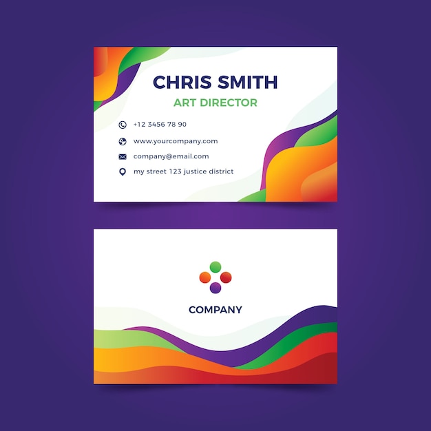 Free vector abstract colorful company business card