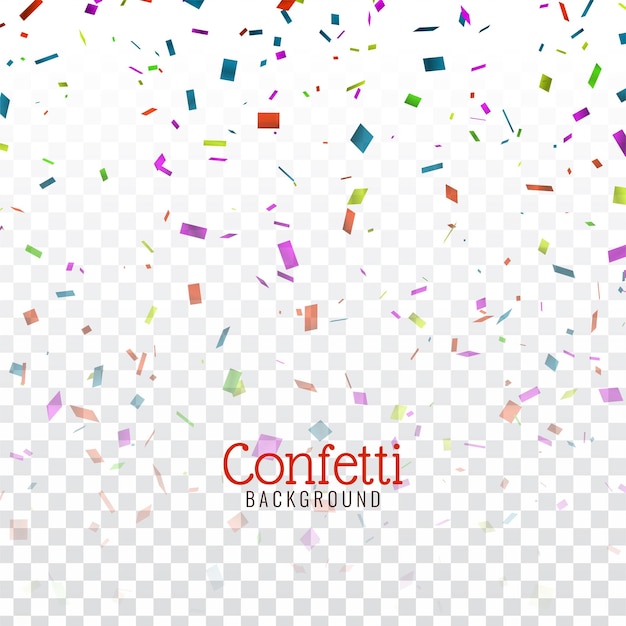 Free vector abstract colorful confetti decorative transparent background vector