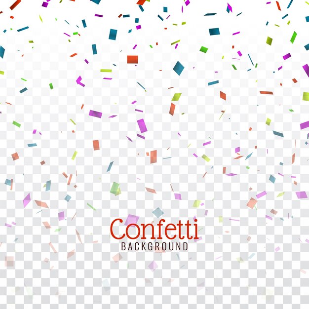 Abstract colorful confetti decorative transparent background vector
