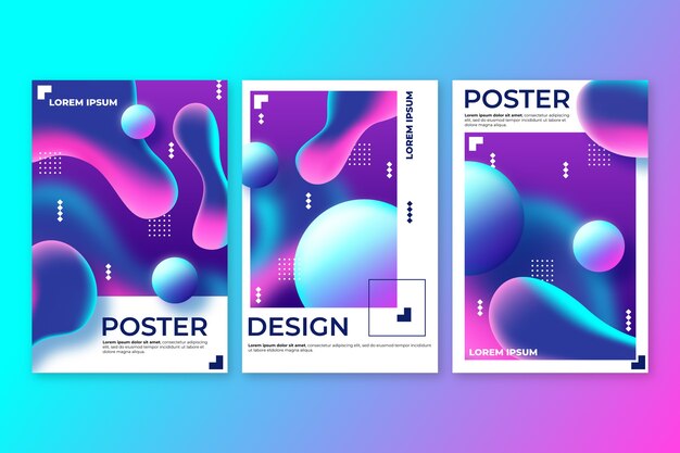 cover page design 3d Free vector abstract colorful covers collection