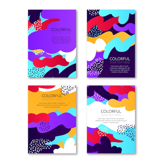 Free vector abstract colorful covers