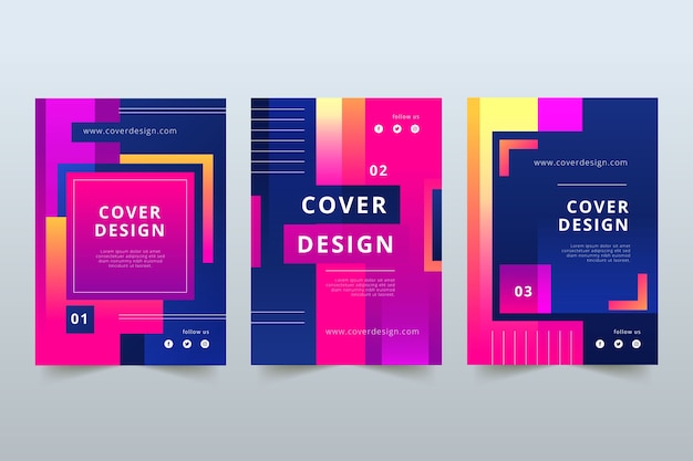 Free vector abstract colorful covers