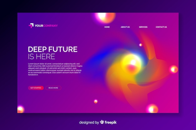 Free vector abstract colorful delusion landing page template