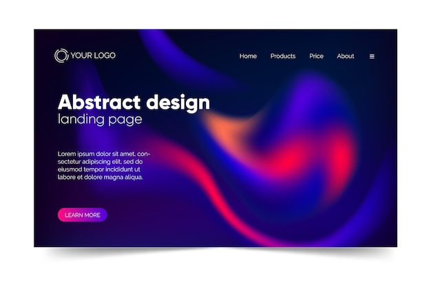 Free vector abstract colorful delusion landing page template