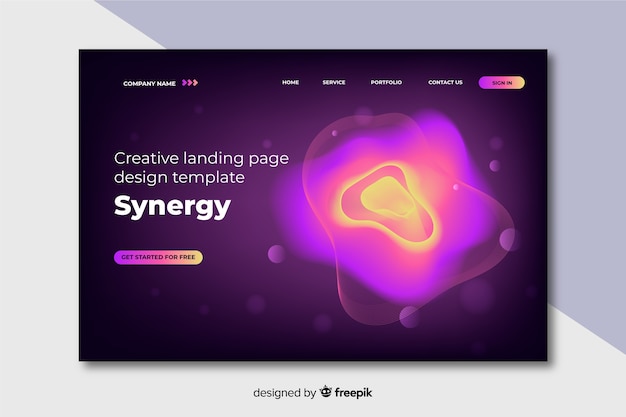 Abstract colorful delusion landing page template