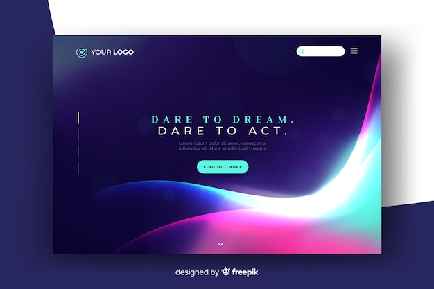 Abstract colorful delusion landing page template