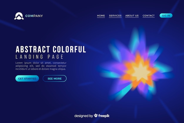 Abstract colorful delusion landing page