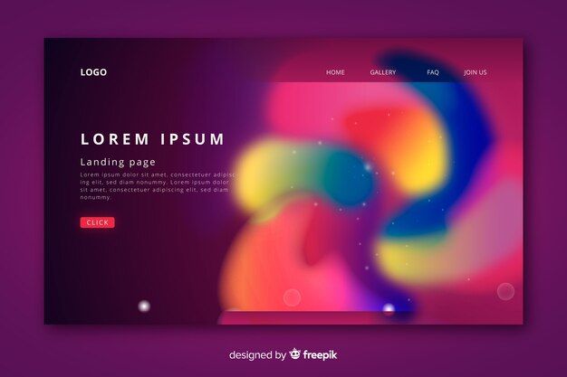 Free vector abstract colorful delusion landing page