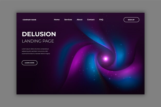 Abstract colorful delusion landing page