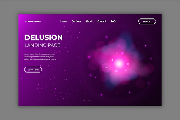 Free vector abstract colorful delusion landing page