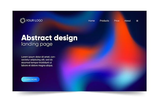 Free vector abstract colorful delusion template landing page