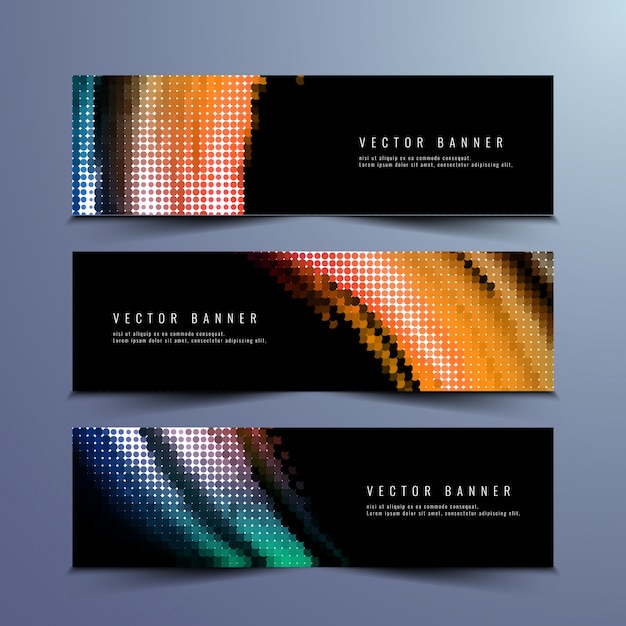 Free vector abstract colorful dotted banners design