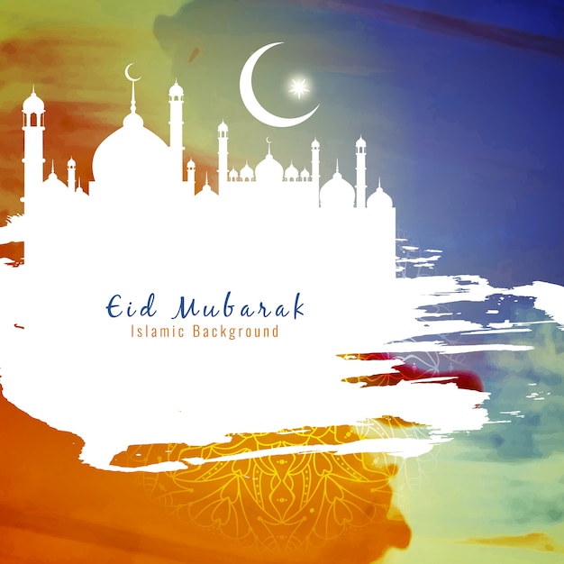 Abstract colorful eid mubarak background design