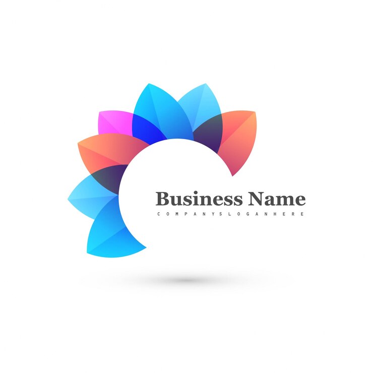 मुफ़्त वेक्टर abstract colorful floral shape with logo