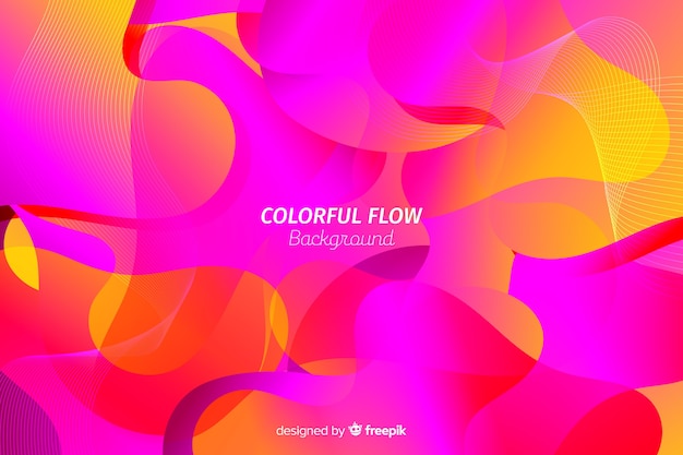 Free vector abstract colorful flow shapes background