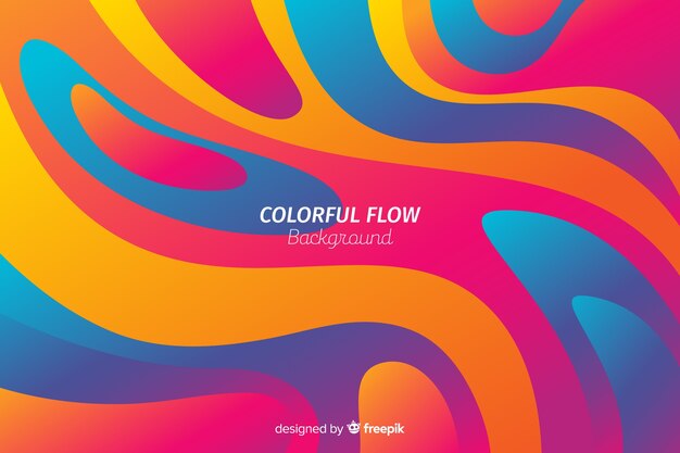 Abstract colorful flow shapes background