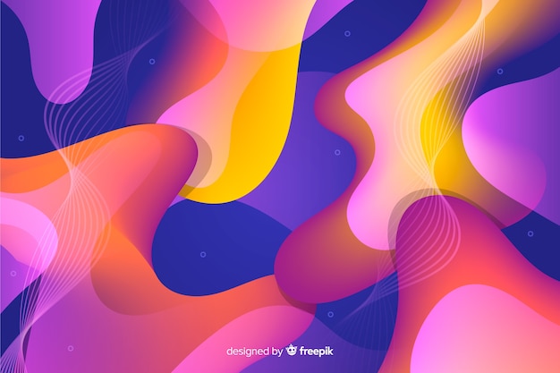 Free vector abstract colorful flow shapes background