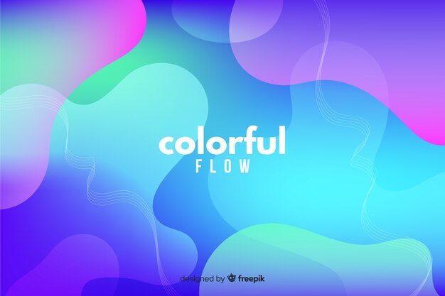 Abstract colorful flowing shapes background