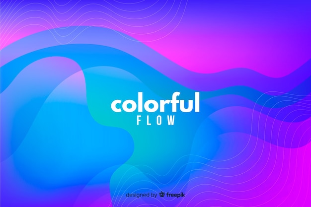 Abstract colorful flowing shapes background