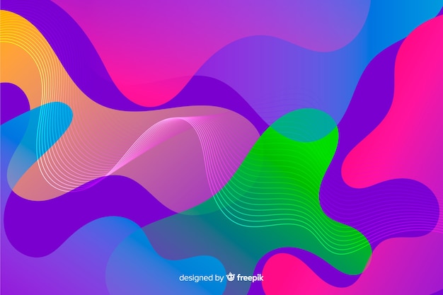 Abstract colorful flowing shapes background