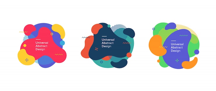 Free Vector abstract colorful fluid figures collection